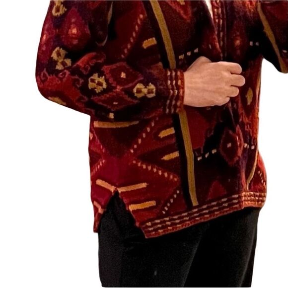 Vtg Perez 100% Baby Alpaca Hand Made Peru Southwest Aztec Oversized Cardigan L - Picture 3 of 14